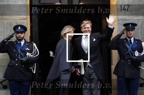 Amsterdam 16 januari 2019
Koning Willem Alexander en Koningin Maxima arriveren bij het koninklijk paleis voor de 2e dag van de nieuwjaarsreceptie