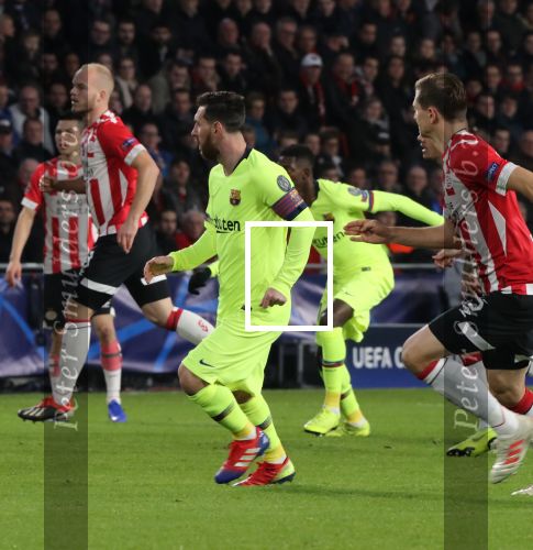 Eindhoven, 28 November 2018
Champions Leaguewedstrijd PSV-FC Barcelona, eindstand 1-2
Lionel Messi en Daniel Schwaab