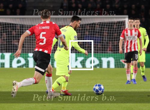 Eindhoven, 28 November 2018
Champions Leaguewedstrijd PSV-FC Barcelona, eindstand 1-2
Lionel Messi en Daniel Schwaab
