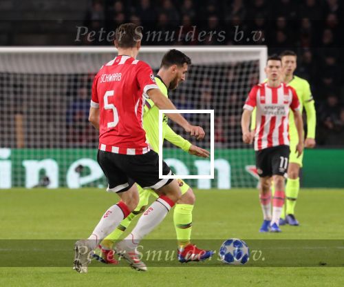 Eindhoven, 28 November 2018
Champions Leaguewedstrijd PSV-FC Barcelona, eindstand 1-2
Lionel Messi en Daniel Schwaab