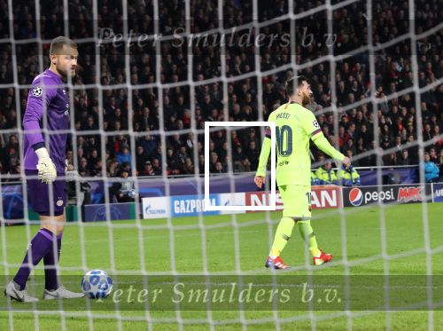 Eindhoven, 28 November 2018
Champions Leaguewedstrijd PSV-FC Barcelona, eindstand 1-2
Lionel Messi en Jeroen Zoet