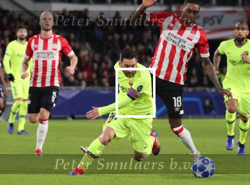 Eindhoven, 28 November 2018
Champions Leaguewedstrijd PSV-FC Barcelona, eindstand 1-2
Lionel Messi en Pablo Rosario