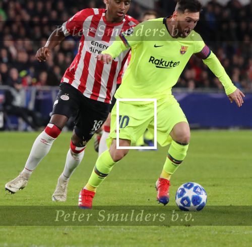 Eindhoven, 28 November 2018
Champions Leaguewedstrijd PSV-FC Barcelona, eindstand 1-2
Lionel Messi en Pablo Rosario