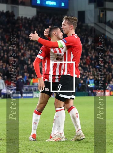 Eindhoven, 28 November 2018
Champions Leaguewedstrijd PSV-FC Barcelona, eindstand 1-2
Luuk de Jong en Maximiliano Romero