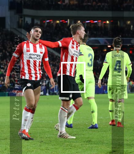 Eindhoven, 28 November 2018
Champions Leaguewedstrijd PSV-FC Barcelona, eindstand 1-2
Luuk de Jong en Maximiliano Romero