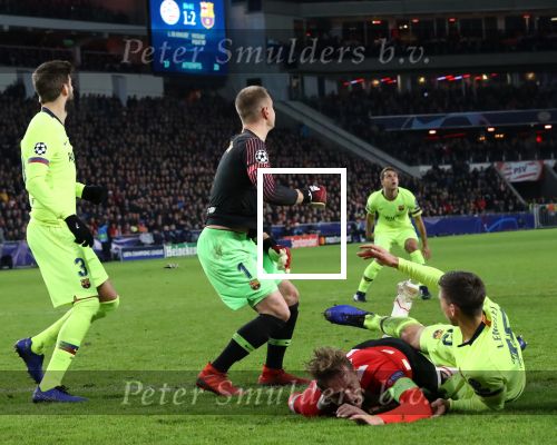 Eindhoven, 28 November 2018
Champions Leaguewedstrijd PSV-FC Barcelona, eindstand 1-2
Marc ter Stegen en Luuk de Jong