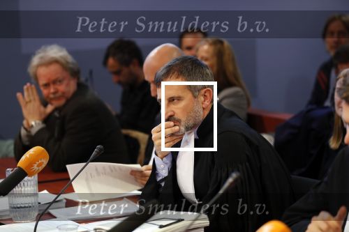Lelystad 15 januari 2020
Rechtszaak Rosanna Kluivert en haar zoon Nino Wilkes tegen het tv programma Tros Opgelicht bij de rechtbank in Lelystad. advocaat Bertil van Kaam van opgelicht met werknemers