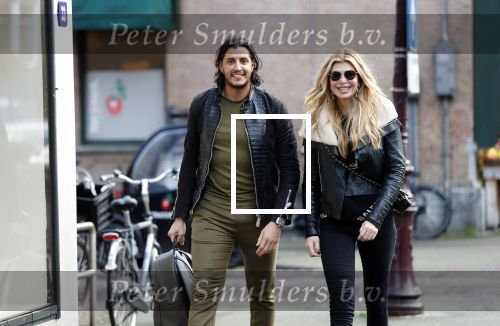 Amsterdam 23 december 2019
Estelle Cruijff met haar nieuwe vriend Mo op de cornelis schuytstraat.