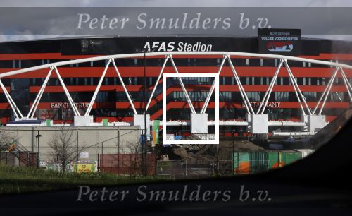 Alkmaar 2 januari 2021
Het AZ srtadion met het nieuwe dak en een regenboog boven stadion