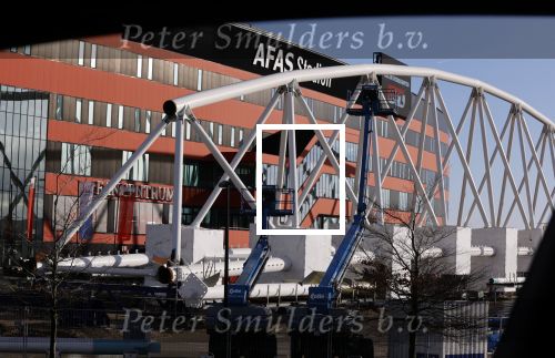 Alkmaar 2 januari 2021
Het AZ srtadion met het nieuwe dak en een regenboog boven stadion