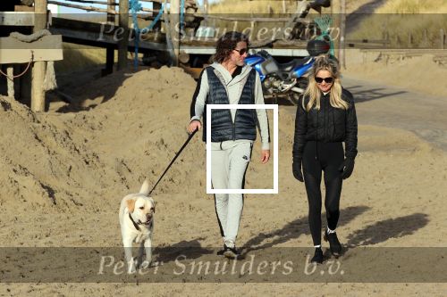 Schoorl 2 januari 2020Sonja Bakker en barry v Suijdam met hun hond op het strand.