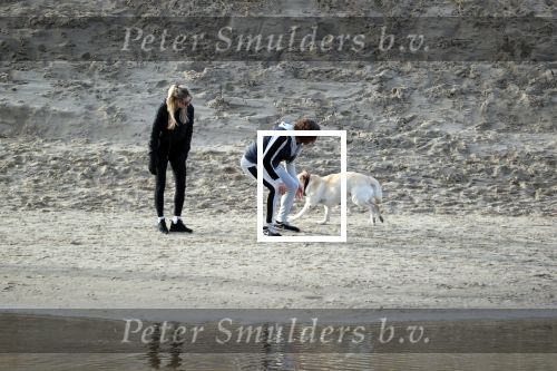 Schoorl 2 januari 2020Sonja Bakker en barry v Suijdam met hun hond op het strand.