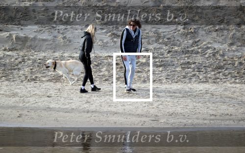 Schoorl 2 januari 2020Sonja Bakker en barry v Suijdam met hun hond op het strand.