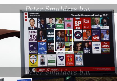Amsterdam 17 februari 2021
Alle lijsttrekkers op een abri ivm de verkiezingen