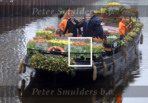Amsterdam 15 januari 2021
Andre v Duin doopt zijn tulp in de westertoren en gaat daarna op een grote boot tulpen uitdelen op de grachten van Amsterdam.