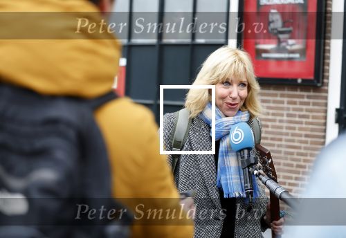 Amsterdam 19 januari 2022
Cabaretiers Bert Visscher en Jochem Myer tijdens de landelijke protestactie Kapsalon Theater in de Kleine Komedie. De cultuursector komt in actie tegen de coronamaatregelen. Tientallen theaters in heel Nederland  zijn omgebouwd tot een kapsalon. Claudia de Breij