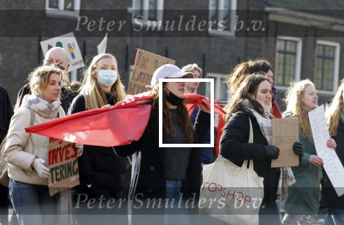Amsterdam 5 februari 2022
Demonstratie studenten tegen het beleid van Mark Rutte . De demonstratie is in het centrum van Amsterdam.