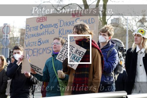 Amsterdam 5 februari 2022
Demonstratie studenten tegen het beleid van Mark Rutte . De demonstratie is in het centrum van Amsterdam.