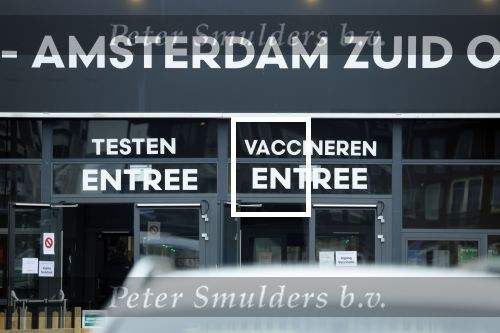 Amsterdam 25 januari 2022
GGD Paviljoen Amsterdam Zuis Oost waarmensen kunnen testen en vaccineren voor Corona / Covid