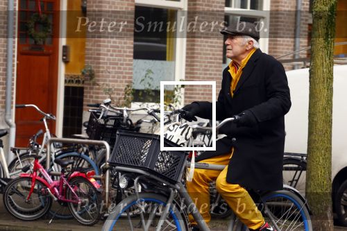 Amsterdam 12 januari 2022
Hans Dagelet op de fiets in Amsterdam zuid.