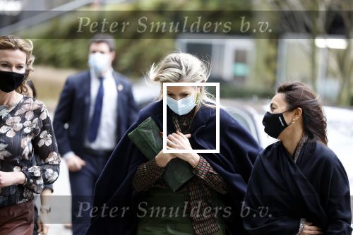 Amsterdam 16 februari 2022
Koningin Maxima arriveert bij het ABN AMRO bank kantoor op de zuidas voor bijeenkomst inclusive banking.