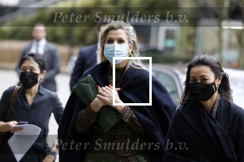 Amsterdam 16 februari 2022
Koningin Maxima arriveert bij het ABN AMRO bank kantoor op de zuidas voor bijeenkomst inclusive banking.