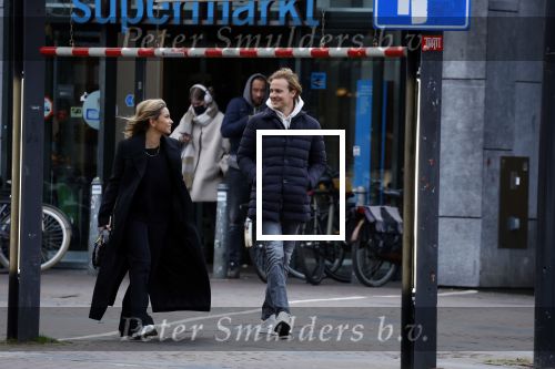 Amsterdam 29 januari 2022
Monica Geuze en haar vriend Robbert Kroese wandelnd door Amsterdam zuid.