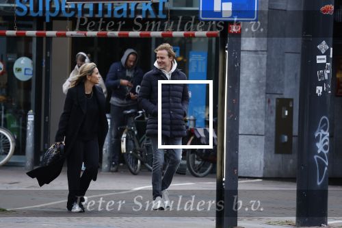 Amsterdam 29 januari 2022
Monica Geuze en haar vriend Robbert Kroese wandelnd door Amsterdam zuid.