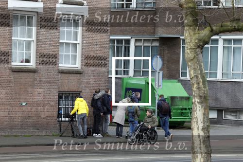 Amsterdam 15 februari 2022
Pers voor het politieburo Lijnbaansgracht waar Lil Kleine en Glennis Grace zitten