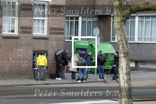 Amsterdam 15 februari 2022
Pers voor het politieburo Lijnbaansgracht waar Lil Kleine en Glennis Grace zitten