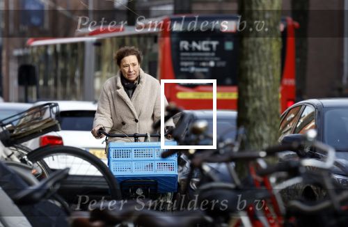Amsterdam 13 februari 2022
Prinses Marilene op de fiets in Amsterdam zuid.