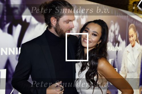 Amsterdam 7 februari 2022
Premiere Marry me in pathe arena. Romy Monteiro met vriend Jasper Suyk