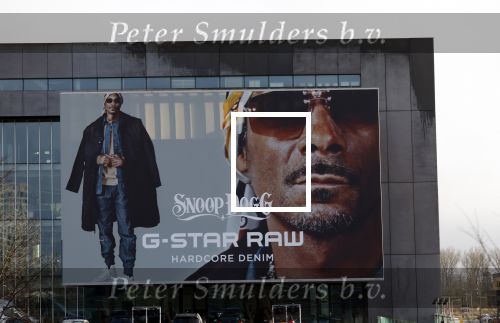 Amsterdam 20 januari 2022
Reclame Snoop Dog op Gstar gebouw