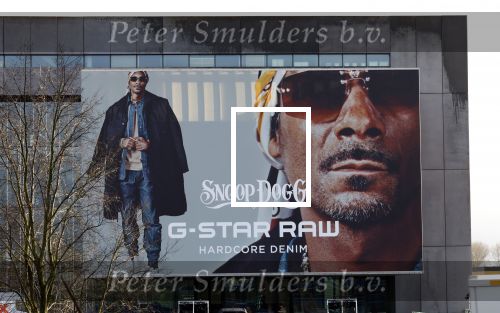 Amsterdam 20 januari 2022
Reclame Snoop Dog op Gstar gebouw