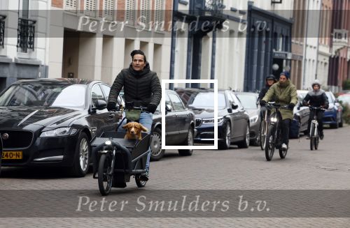 Amsterdam 15 januari 2022
Tim Oliehoek met zijn hond in bakfiets in Amsterdam zuid