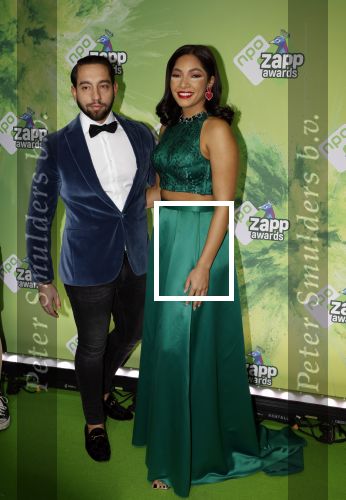 Hilversum 28 januari 2023
Zapp awards in studio 21 . April Darby met partner Alessandro Pierotti