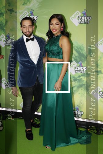 Hilversum 28 januari 2023
Zapp awards in studio 21 . April Darby met partner Alessandro Pierotti