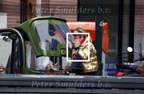 Amsterdam 20 januari 2023
Connie Witteman doet in haar groene biro en gouden jas met roze trui boodschappen in Amsterdam zuid.