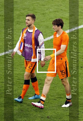 Amsterdam, 17 Juni 2021
Interland Nederland-Oostenrijk, eindstand 2-0
Voorronde EK 2020
Marten de Roon en Joel Veldman na afloop wedstrijd