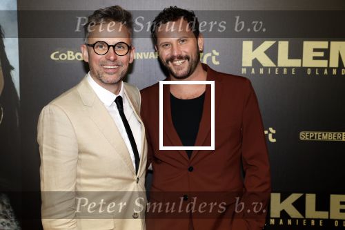 Amsterdam 30 januari 2023
Premiere Klem in Tuschinski met in de hoofdrollen Georgina Verbaan Barry Atsma Jacob Derwig Claudia Vismara Antonio Rampino Zoe Cusell Yenthe Bos en Marie  Mae v Zuilen. Patrick Martens met zijn vriend