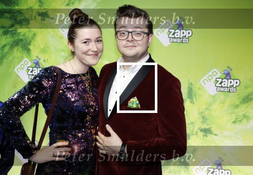 Hilversum 28 januari 2023
Zapp awards in studio 21 . Rob Janssen met vriendin