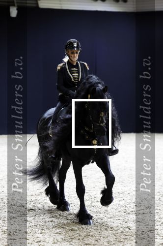 Amsterdam 28 januari 2023
Samantha Steenwijk rijdt op haar paard een kuhr terwijl ze zingt tijdens Jumping Amsterdam in de RAI.
