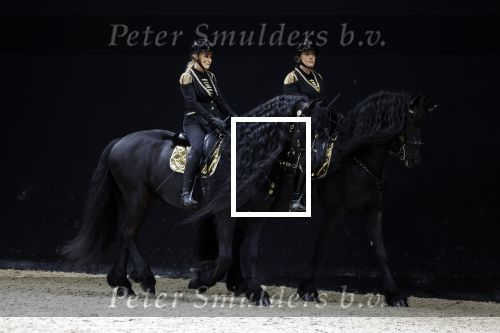 Amsterdam 28 januari 2023
Samantha Steenwijk rijdt op haar paard een kuhr terwijl ze zingt tijdens Jumping Amsterdam in de RAI.