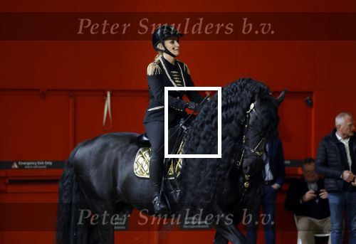 Amsterdam 28 januari 2023
Samantha Steenwijk rijdt op haar paard een kuhr terwijl ze zingt tijdens Jumping Amsterdam in de RAI.