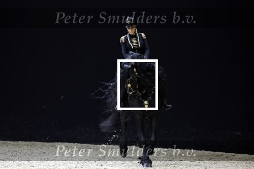 Amsterdam 28 januari 2023
Samantha Steenwijk rijdt op haar paard een kuhr terwijl ze zingt tijdens Jumping Amsterdam in de RAI.