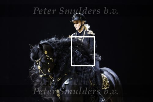 Amsterdam 28 januari 2023
Samantha Steenwijk rijdt op haar paard een kuhr terwijl ze zingt tijdens Jumping Amsterdam in de RAI.