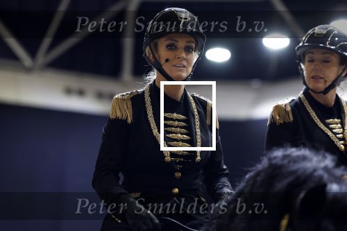 Amsterdam 28 januari 2023
Samantha Steenwijk rijdt op haar paard een kuhr terwijl ze zingt tijdens Jumping Amsterdam in de RAI.