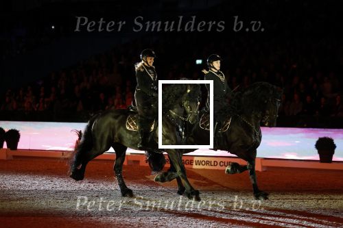 Amsterdam 28 januari 2023
Samantha Steenwijk rijdt op haar paard een kuhr terwijl ze zingt tijdens Jumping Amsterdam in de RAI.