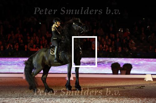 Amsterdam 28 januari 2023
Samantha Steenwijk rijdt op haar paard een kuhr terwijl ze zingt tijdens Jumping Amsterdam in de RAI.