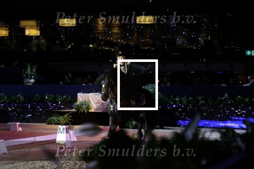Amsterdam 28 januari 2023
Samantha Steenwijk rijdt op haar paard een kuhr terwijl ze zingt tijdens Jumping Amsterdam in de RAI.